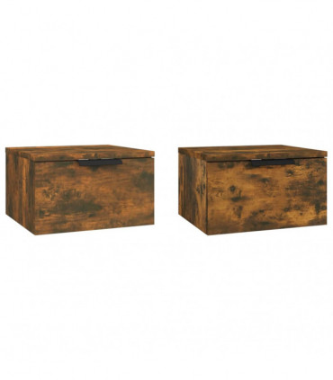 Wall-mounted Bedside Cabinets 2 pcs Smoked Oak 34x30x20 cm