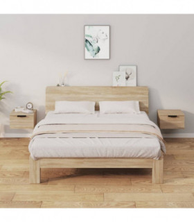 Wall-mounted Bedside Cabinets 2 pcs Sonoma Oak 34x30x20 cm