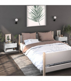 Wall-mounted Bedside Cabinets 2 pcs White