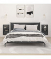 Wall-mounted Bedside Shelves 2 pcs Grey Solid Wood Pine