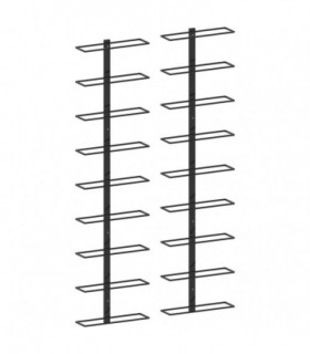 Wall-mounted Wine Racks for 18 Bottles 2 pcs Black Iron