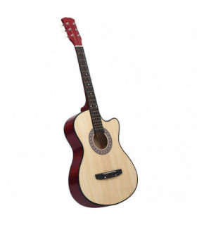 Western Acoustic Cutaway Guitar with 6 Strings 38 Light Brown