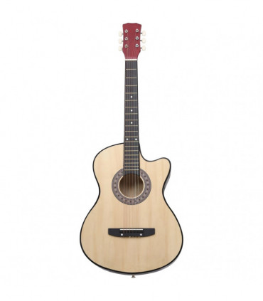 Western Acoustic Cutaway Guitar with 6 Strings 38 Light Brown