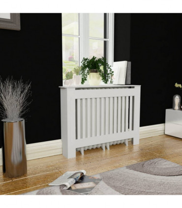 White MDF Radiator Cover Heating Cabinet 112 cm