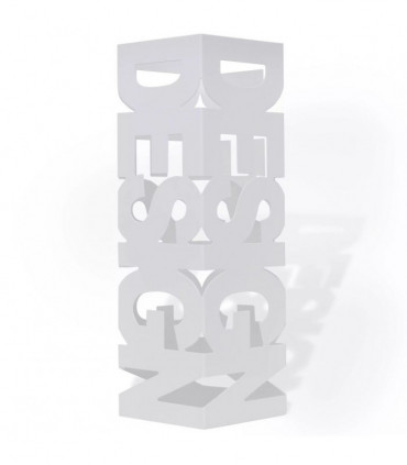 White Square Umbrella Stand Storage Holder Walking Stick Steel 48.5 cm