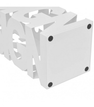 White Square Umbrella Stand Storage Holder Walking Stick Steel 48.5 cm