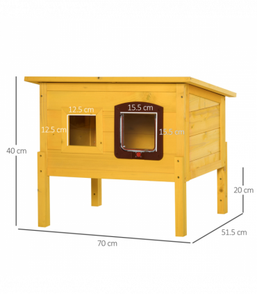 Wooden Cat House Pet Home Outdoor Waterproof Door Roof Shelter Garden Pawhut