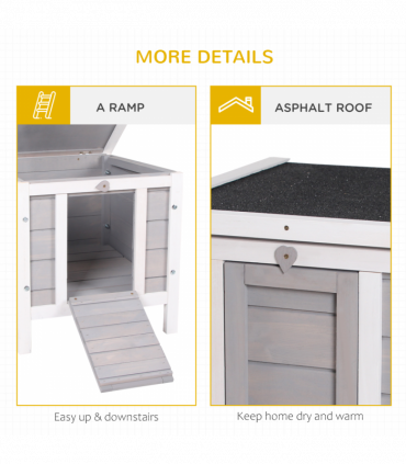 Wooden Rabbit Hutch Bunny Cage Guinea Pig House Pet Habitat Ferret Pawhut