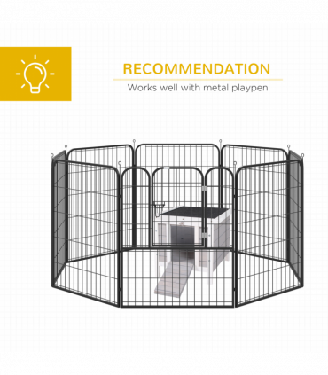 Wooden Rabbit Hutch Bunny Cage Guinea Pig House Pet Habitat Ferret Pawhut