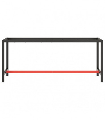 Work Bench Frame Matte Black and Matte Red 190x50x79 cm Metal