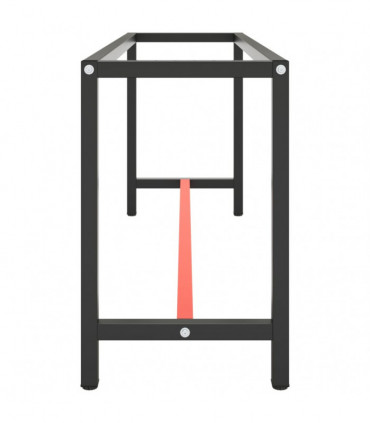 Work Bench Frame Matte Black and Matte Red 190x50x79 cm Metal