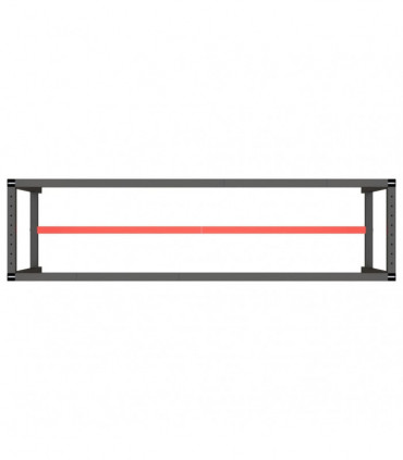 Work Bench Frame Matte Black and Matte Red 190x50x79 cm Metal
