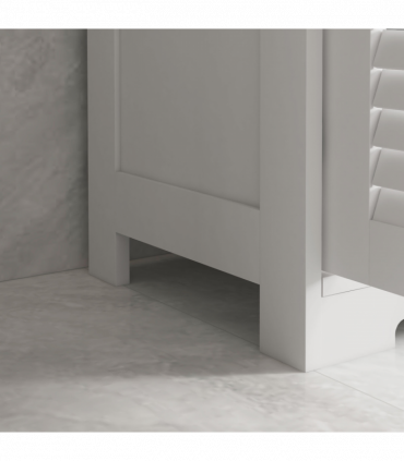 kleankin Bathroom Storage Cabinet, Small Bathroom Cabinet with Louvred Doors