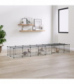 vidaXL 36-Panel Pet Cage with Door Black 35x35 cm Steel