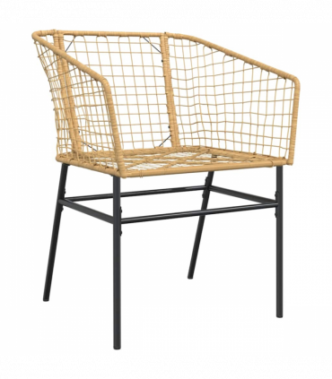 vidaXL 9 Piece Garden Dining Set Brown Poly Rattan Glass