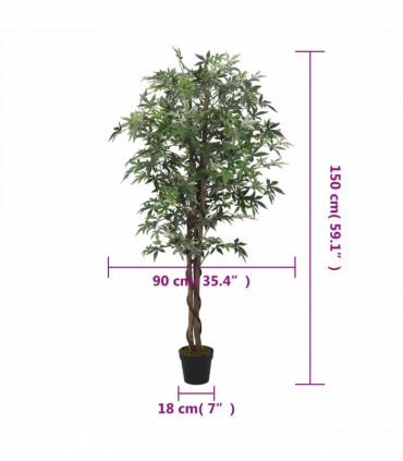 vidaXL Artificial Maple Tree 504 Leaves 150 cm Green