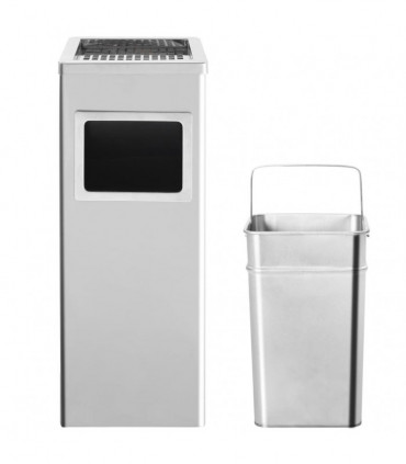 vidaXL Ashtray Dustbin Hotel 36 L Stainless Steel