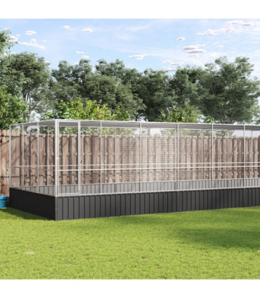 vidaXL Aviary with Extension Silver 1139x307x212 cm Steel