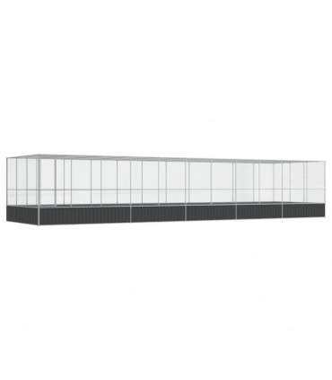 vidaXL Aviary with Extension Silver 1139x307x212 cm Steel