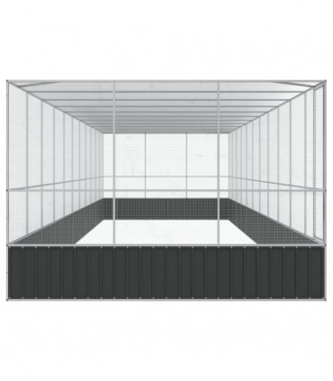 vidaXL Aviary with Extension Silver 1139x307x212 cm Steel