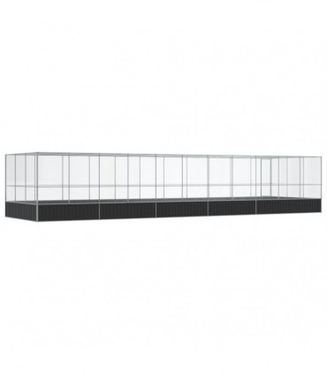 vidaXL Aviary with Extension Silver 1139x307x212 cm Steel