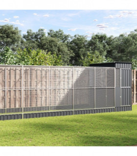 vidaXL Aviary with Extension Silver 623x203x216 cm Steel