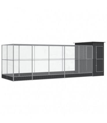 vidaXL Aviary with Extension Silver 623x203x216 cm Steel