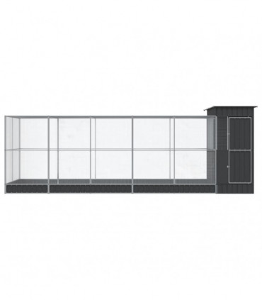 vidaXL Aviary with Extension Silver 623x203x216 cm Steel