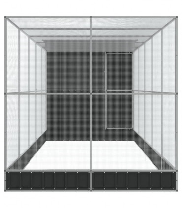 vidaXL Aviary with Extension Silver 623x203x216 cm Steel