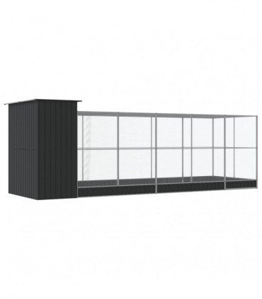 vidaXL Aviary with Extension Silver 623x203x216 cm Steel