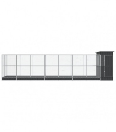 vidaXL Aviary with Extension Silver 830x203x216 cm Steel
