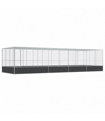 vidaXL Aviary with Extension Silver 932x307x212 cm Steel