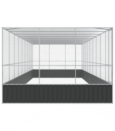 vidaXL Aviary with Extension Silver 932x307x212 cm Steel