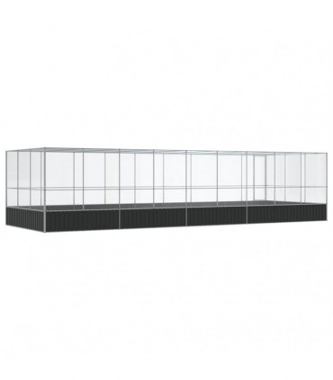 vidaXL Aviary with Extension Silver 932x307x212 cm Steel