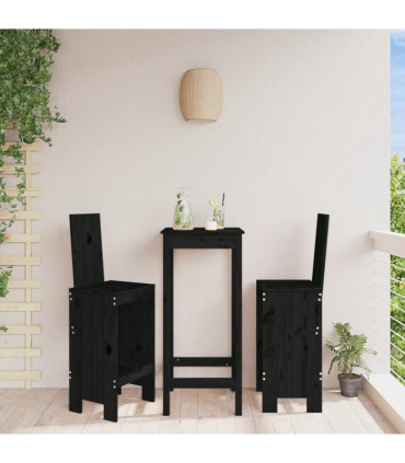 vidaXL Bar Stools 2 pcs Black 40x42x120 cm Solid Wood Pine