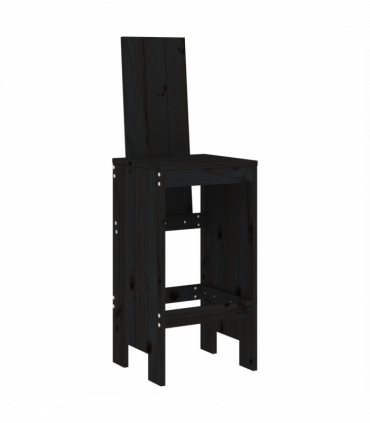 vidaXL Bar Stools 2 pcs Black 40x42x120 cm Solid Wood Pine