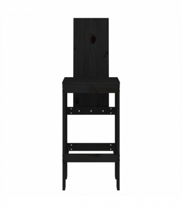 vidaXL Bar Stools 2 pcs Black 40x42x120 cm Solid Wood Pine