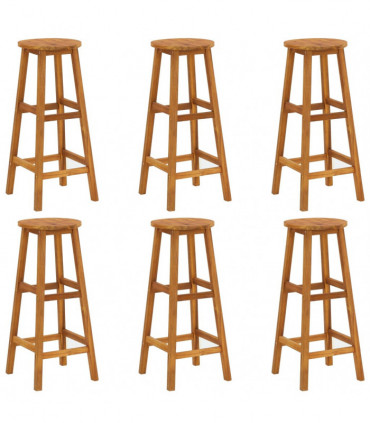 vidaXL Bar Stools 6 pcs Solid Acacia Wood