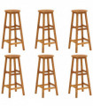 vidaXL Bar Stools 6 pcs Solid Acacia Wood