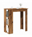 vidaXL Bar Table with Shelf Old Wood 102x50x103.5 cm Engineered Wood