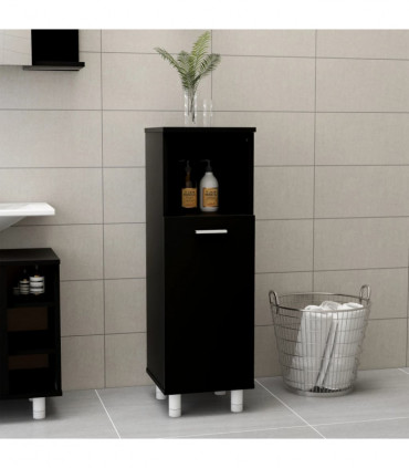 vidaXL Bathroom Cabinet Black 30x30x95 cm Engineered Wood