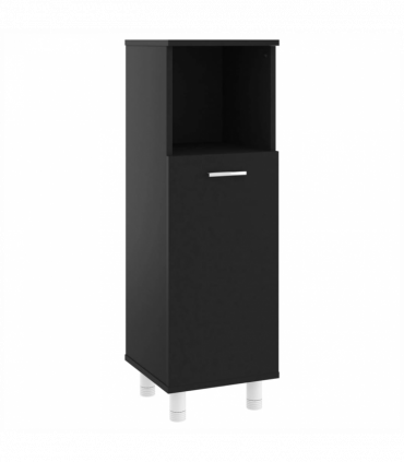vidaXL Bathroom Cabinet Black 30x30x95 cm Engineered Wood