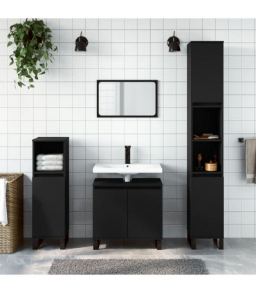 vidaXL Bathroom Cabinet Black 58x33x60 cm Engineered Wood