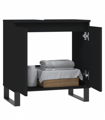 vidaXL Bathroom Cabinet Black 58x33x60 cm Engineered Wood