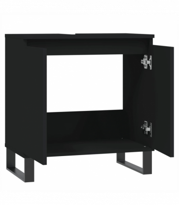 vidaXL Bathroom Cabinet Black 58x33x60 cm Engineered Wood