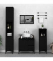 vidaXL Bathroom Cabinet Black 65x33x60 cm Engineered Wood