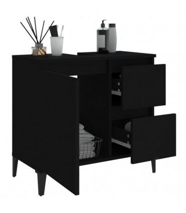 vidaXL Bathroom Cabinet Black 65x33x60 cm Engineered Wood