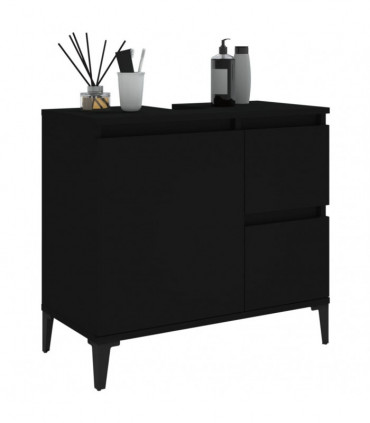 vidaXL Bathroom Cabinet Black 65x33x60 cm Engineered Wood