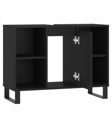 vidaXL Bathroom Cabinet Black 80x33x60 cm Engineered Wood