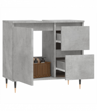 vidaXL Bathroom Cabinet Concrete Grey 65x33x60 cm Engineered Wood